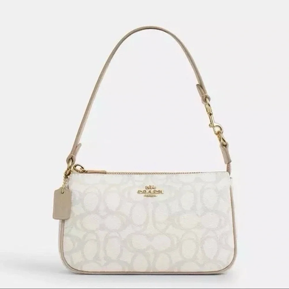 Coach Nolita Cream Wristlet with Signature Pattern